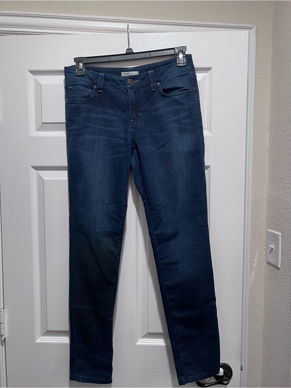 Cabi Blue Moon Indie Jeans 514 Womens SZ 8 Dark Wash Straight Leg Denim Stretch